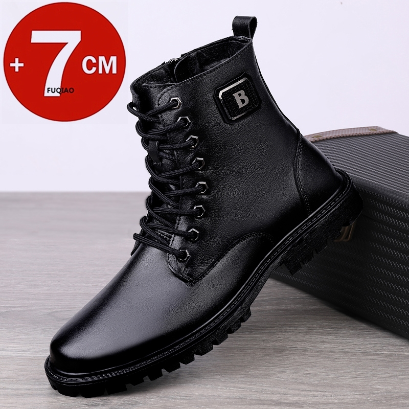Men'S Shoes With Height Increase - Erkek Hakiki Deri Yükseklik Artırıcı Botlar